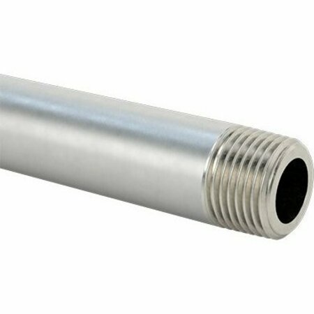 BSC PREFERRED Thick-Wall 304/304L Stainless Steel Pipe Threaded on Both Ends 3/8 Pipe Size 18 Long 48395K43